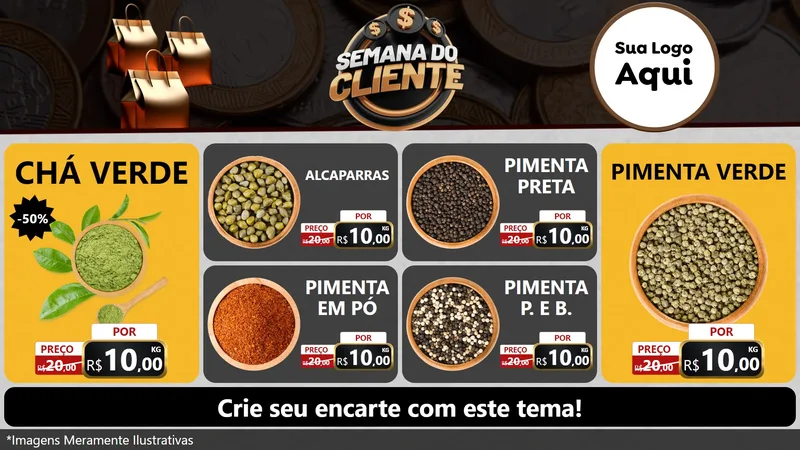 Modelo de TV para TV Horizontal com o tema Semana do Cliente para Produtos Naturais