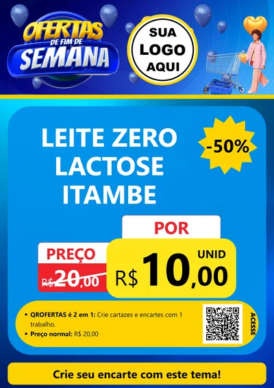 Modelo de Cartaz para Cartaz A4 Vertical com o tema Ofertas de Fim de Semana para Frios e Laticínios