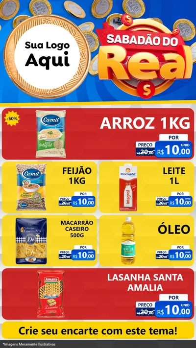 Modelo de TV para TV Vertical com o tema Sabadão do Real para Supermercado