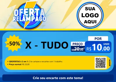 Modelo de Cartaz para Cartaz A4 Horizontal com o tema Oferta Relâmpago para Hamburgueria