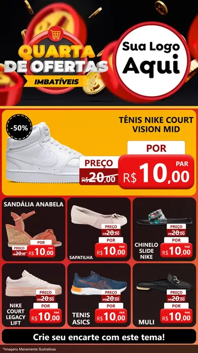 Modelo de Rede Social para Stories com o tema Quarta de Ofertas Imbatíveis para Calçados