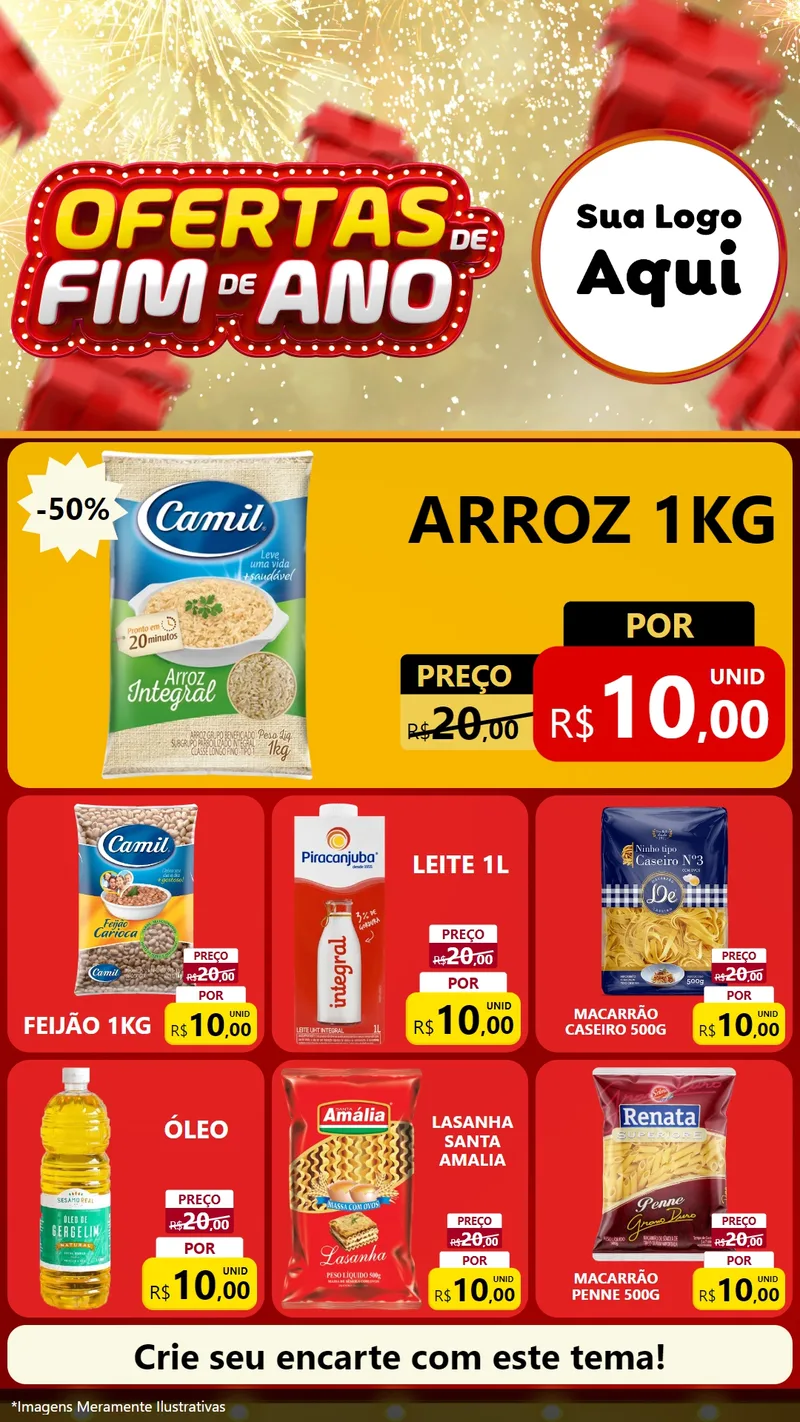 Modelo de Rede Social para Stories com o tema Ofertas de Fim de Ano para Supermercado