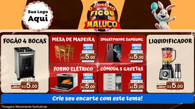 Modelo de TV para TV Horizontal com o tema O Coelho Ficou Maluco - Páscoa para Móveis e Eletro