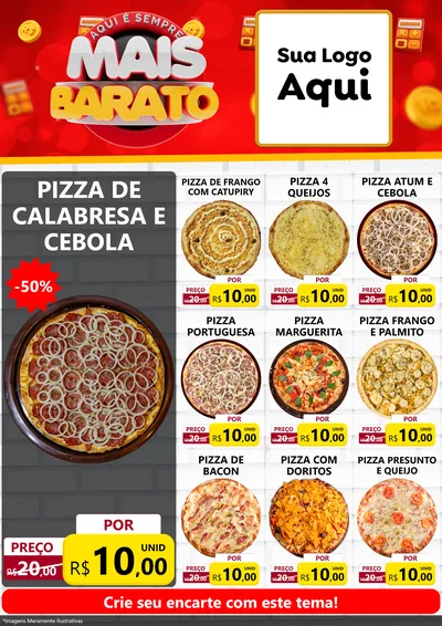 Modelo de Encarte para Encarte A4 Vertical com o tema Mais Barato para Pizzaria