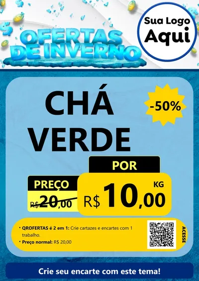 Modelo de Cartaz para Cartaz A4 Vertical com o tema Ofertas de Inverno para Produtos Naturais