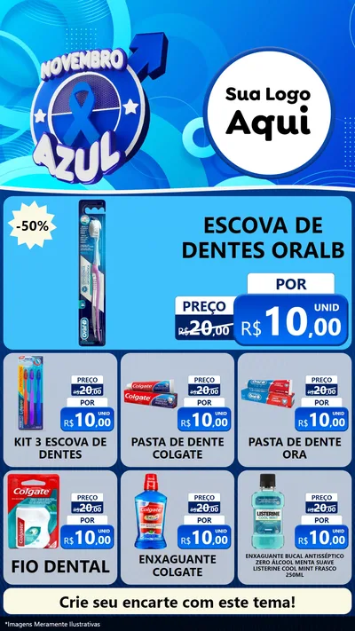 Modelo de Rede Social para Stories com o tema Novembro Azul para Higiene Pessoal
