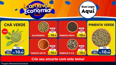 Modelo de TV para TV Horizontal com o tema Carnaval da Economia para Produtos Naturais