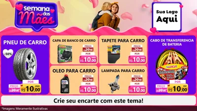 Modelo de TV para TV Horizontal com o tema Semana das Mães para Auto peças