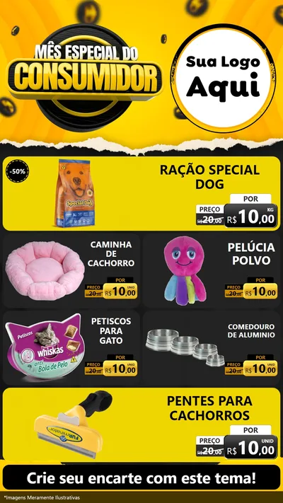 Modelo de TV para TV Vertical com o tema Mês Especial do Consumidor para Pet Shop