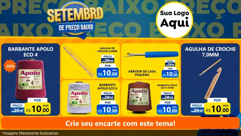 Modelo de TV para TV Horizontal com o tema Setembro De Preço Baixo para Armarinho e Aviamentos