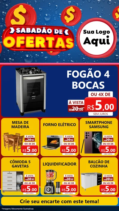 Modelo de Rede Social para Stories com o tema Sabadão de Ofertas para Móveis e Eletro