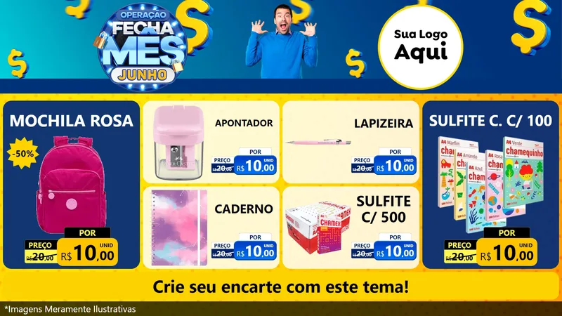 Modelo de TV para TV Horizontal com o tema Operação Fecha Mês, Junho para Papelaria