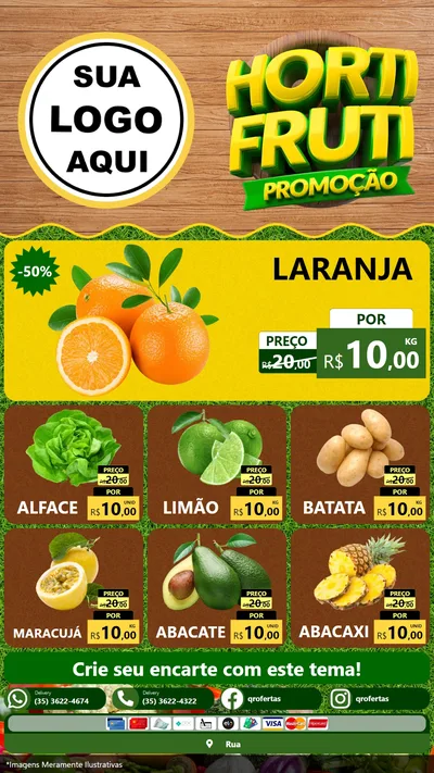 Modelo de Rede Social para Stories com o tema Hortifrúti Promoção para Hortifrúti