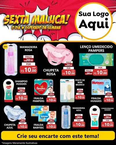 Modelo de Rede Social para Feed Instagram com o tema Sexta Maluca! para Bebês