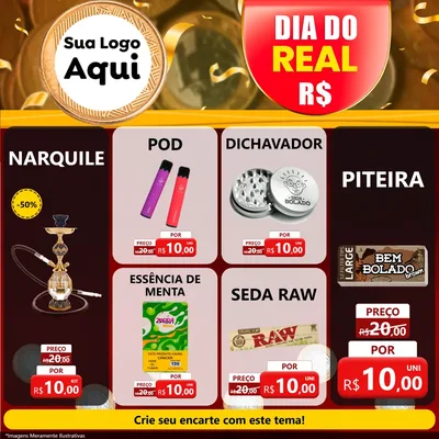 Modelo de Rede Social para Feed Facebook com o tema Dia do Real para Tabacaria