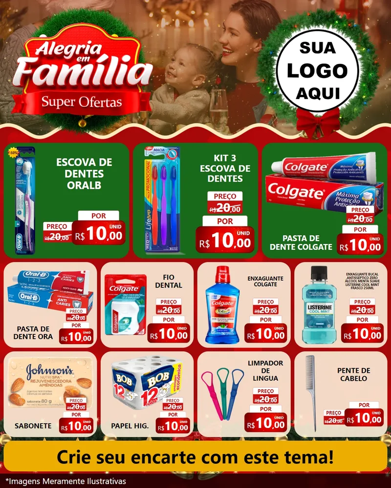 Modelo de Rede Social para Feed Instagram com o tema Alegria Em Família - Super Ofertas para Higiene Pessoal