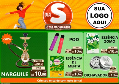 Modelo de Encarte para Encarte A4 Horizontal com o tema Dia S - O Dia Mais Barato para Tabacaria