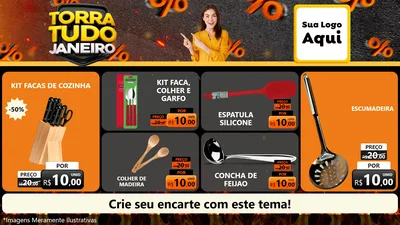 Modelo de TV para TV Horizontal com o tema Torra Tudo Janeiro para Utilidades Domésticas