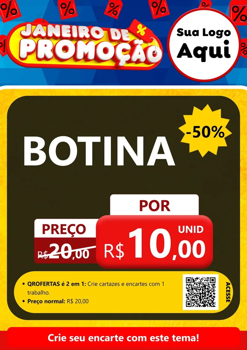 Modelo de Cartaz para Cartaz A4 Vertical com o tema Janeiro de Promoção para Agropecuária