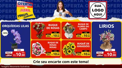Modelo de TV para TV Horizontal com o tema Ofertas de Abril - Preços Incríveis para Floricultura e jardim