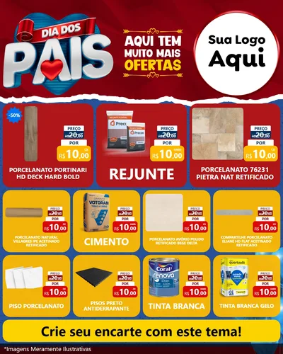 Modelo de Rede Social para Feed Instagram com o tema Dia dos Pais para Pisos e revestimentos