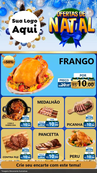 Modelo de Rede Social para Stories com o tema Ofertas de Natal para Assados