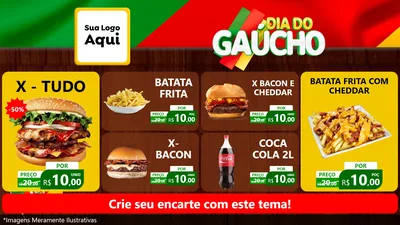 Modelo de TV para TV Horizontal com o tema Dia do Gaúcho para Hamburgueria