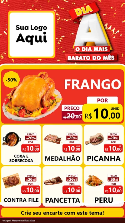 Modelo de Rede Social para Stories com o tema Dia A o Dia Mais Barato do Mês para Assados