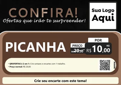 Modelo de Cartaz para Cartaz A4 Horizontal com o tema Confira! Ofertas que irão te surpreender! para Açougue