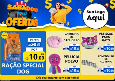 Modelo de Encarte para Encarte A4 Horizontal com o tema Sabadou de Ofertas para Pet Shop