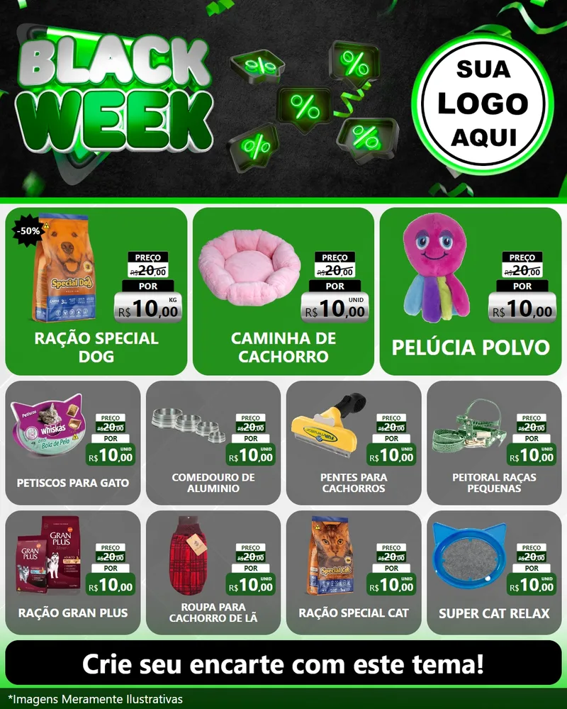 Modelo de Rede Social para Feed Instagram com o tema Black Week para Pet Shop