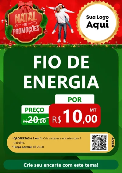 Modelo de Cartaz para Cartaz A4 Vertical com o tema Natal de Promoções para Materiais Elétricos