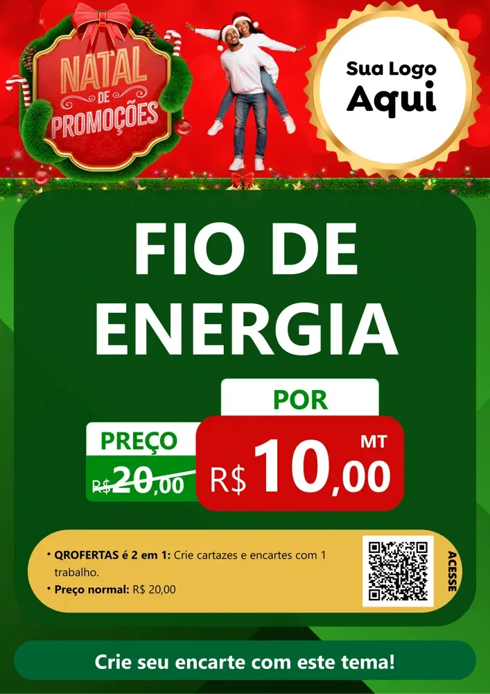 Modelo de Cartaz para Cartaz A4 Vertical com o tema Natal de Promoções para Materiais Elétricos