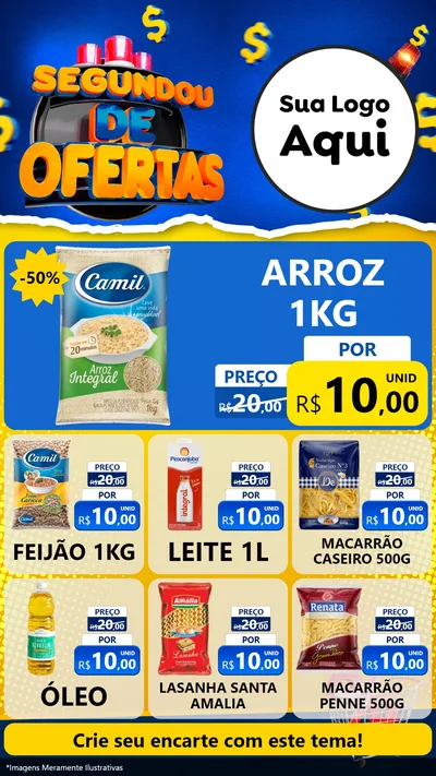 Modelo de Rede Social para Stories com o tema Segundou de Ofertas para Supermercado