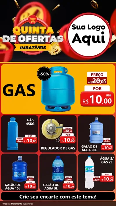 Modelo de Rede Social para Stories com o tema Quinta de Ofertas Imbatíveis para Água e gás