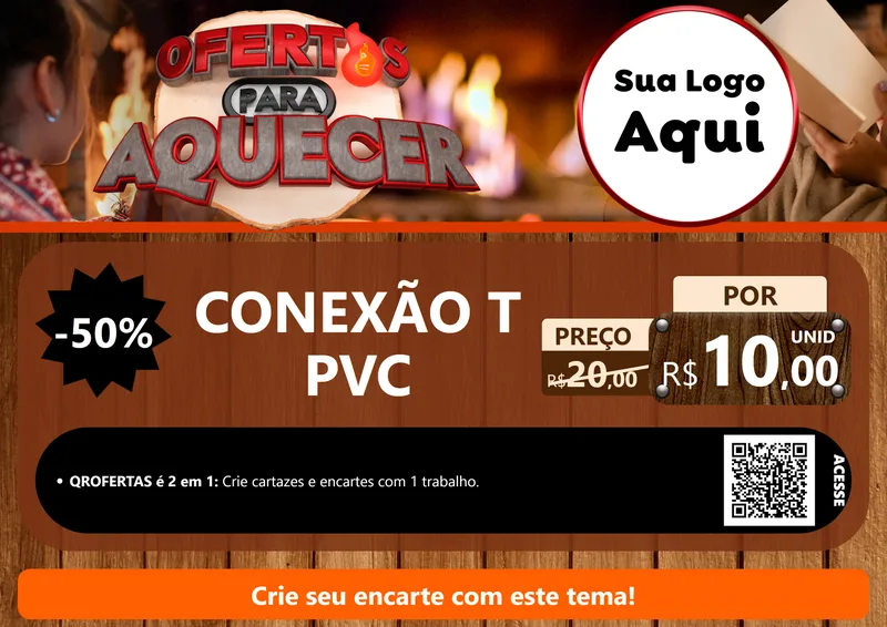 Modelo de Cartaz para Cartaz A4 Horizontal com o tema Ofertas Para Aquecer para Tubos e conexões
