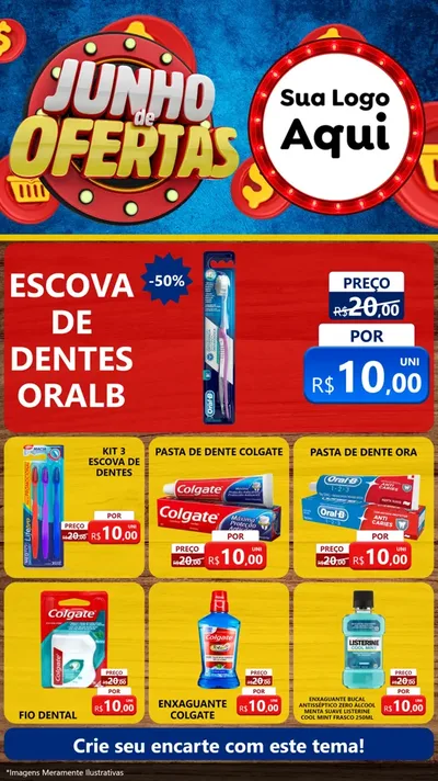 Modelo de Rede Social para Stories com o tema Junho de Ofertas para Higiene Pessoal