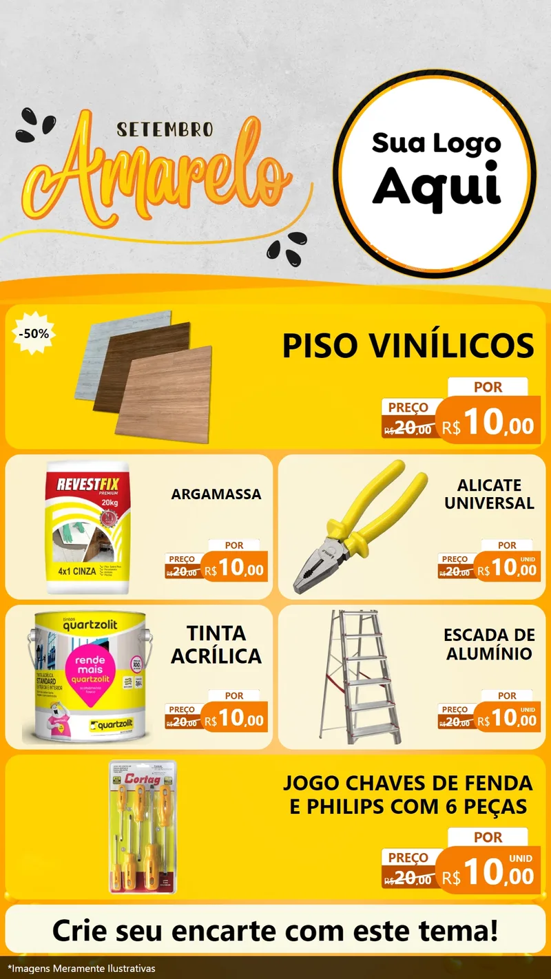 Modelo de TV para TV Vertical com o tema Setembro Amarelo para Material para Construção