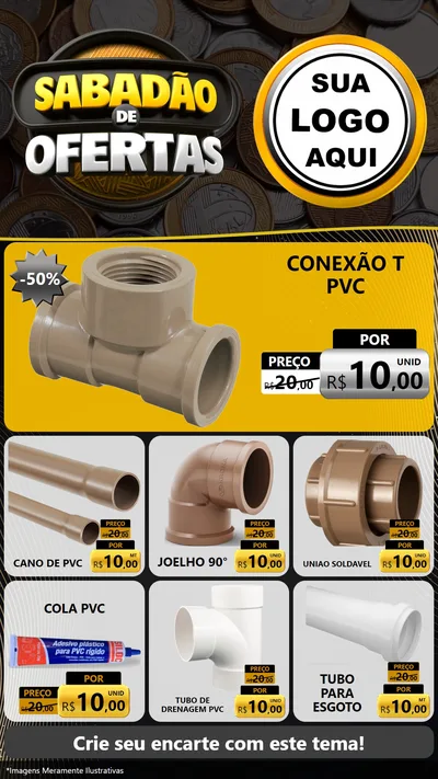Modelo de Rede Social para Stories com o tema Sabadão de Ofertas para Tubos e conexões