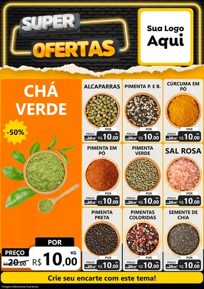 Modelo de Encarte para Encarte A4 Vertical com o tema Super Ofertas para Produtos Naturais