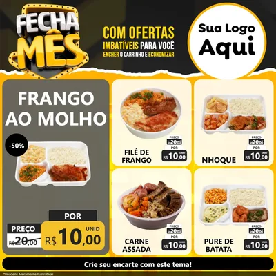 Modelo de Rede Social para Feed Facebook com o tema Fecha Mês para Restaurante
