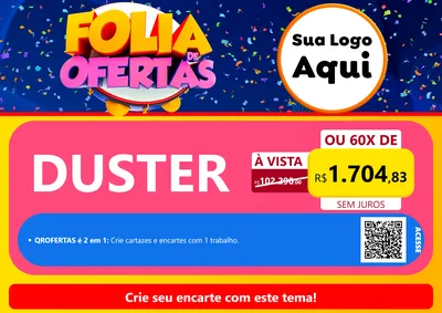 Modelo de Cartaz para Cartaz A4 Horizontal com o tema Folia de Ofertas para Concessionaria de Carros