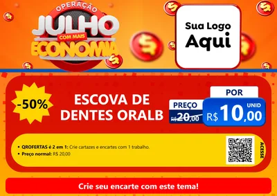 Modelo de Cartaz para Cartaz A4 Horizontal com o tema Operação Julho Com Mais Economia para Higiene Pessoal