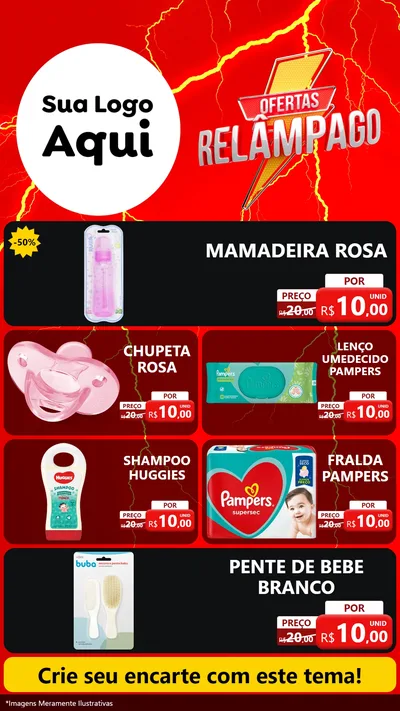 Modelo de TV para TV Vertical com o tema Ofertas Relâmpago para Bebês