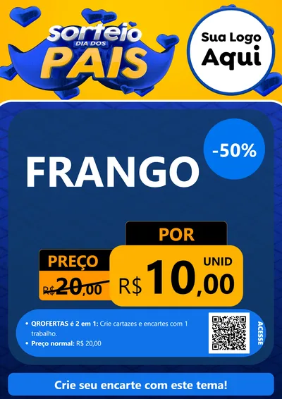 Modelo de Cartaz para Cartaz A4 Vertical com o tema Sorteio Dia dos Pais para Assados