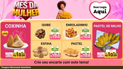 Modelo de TV para TV Horizontal com o tema Mês da Mulher para Salgadaria