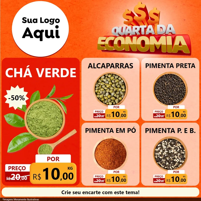 Modelo de Rede Social para Feed Facebook com o tema Quarta da Economia para Produtos Naturais