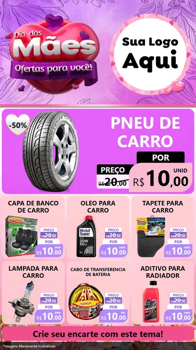 Modelo de Rede Social para Stories com o tema Dia das Mães Ofertas para Você! para Auto peças