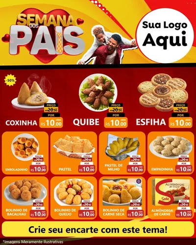 Modelo de Rede Social para Feed Instagram com o tema Semana Dos Pais para Salgadaria