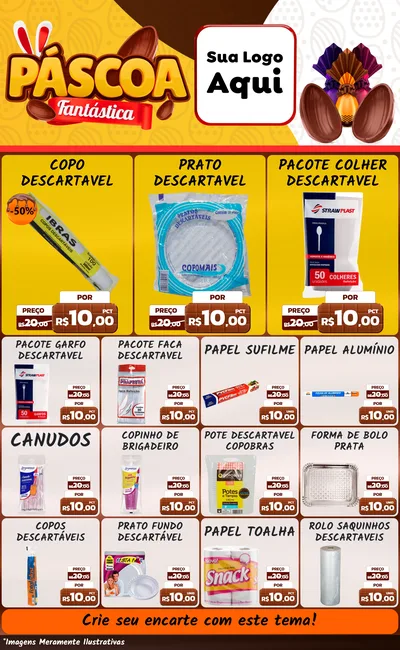 Modelo de Encarte para Encarte Grande com o tema Páscoa Fantástica para Embalagens